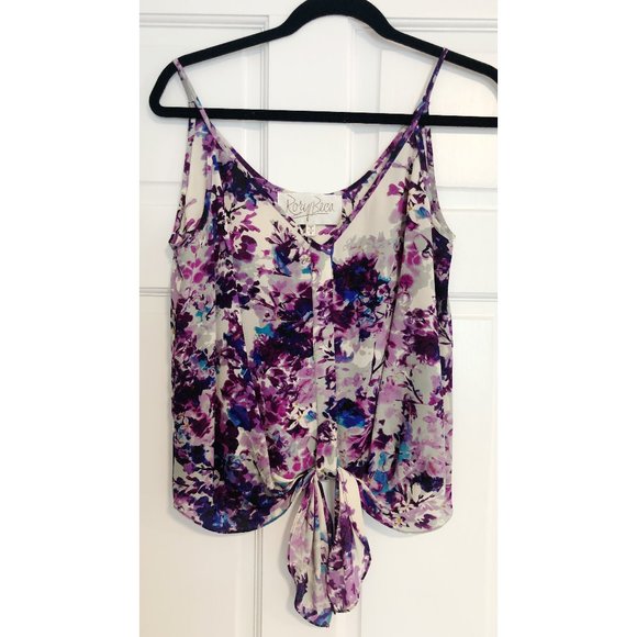 RORY BECA SILK FLORAL TIE TOP - SIZE SMALL - Picture 1 of 7